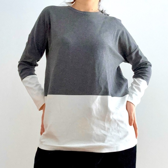 COS LONG SLEEVES COLORBLOCK HEAVYWEIGHT TEE - M - Picture 1 of 10